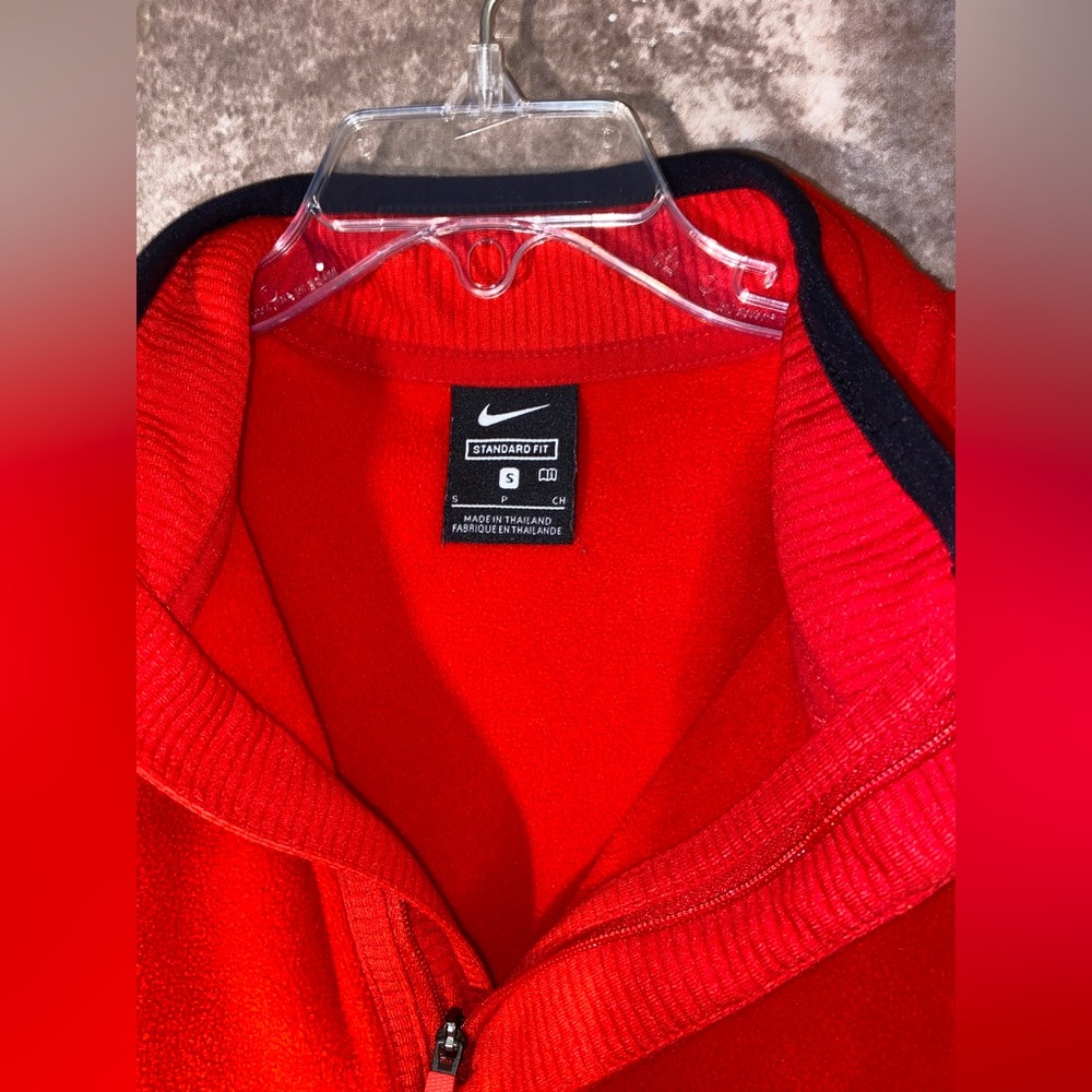 Nike Academy Red 1/4 zip fleece pullover~Youth Unisex Size S~Standard Fit~EUC - Picture 4 of 6